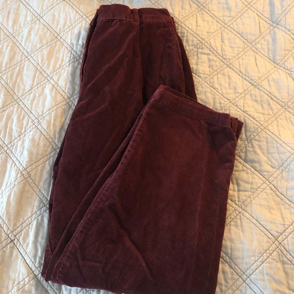 Maroon LL Bean corduroy pants